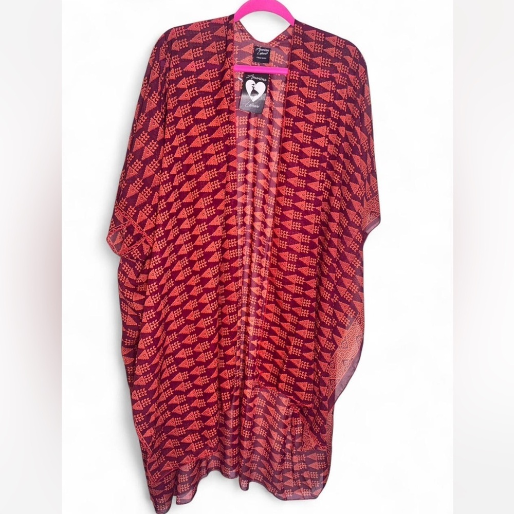 Chic Red and Black Women's Cardigan